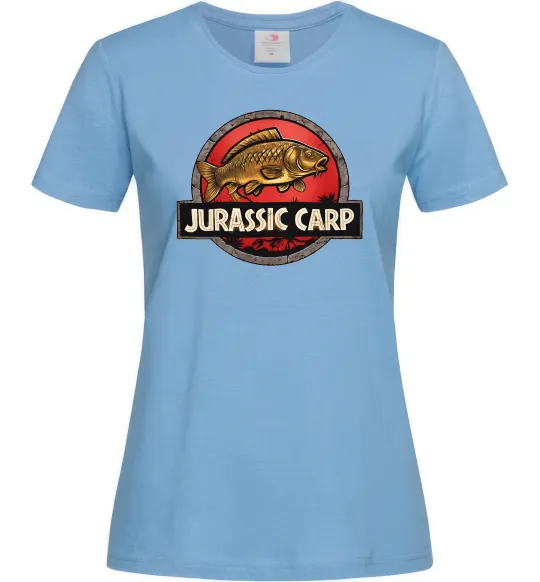 Женская футболка Jurassic carp Голубой фото