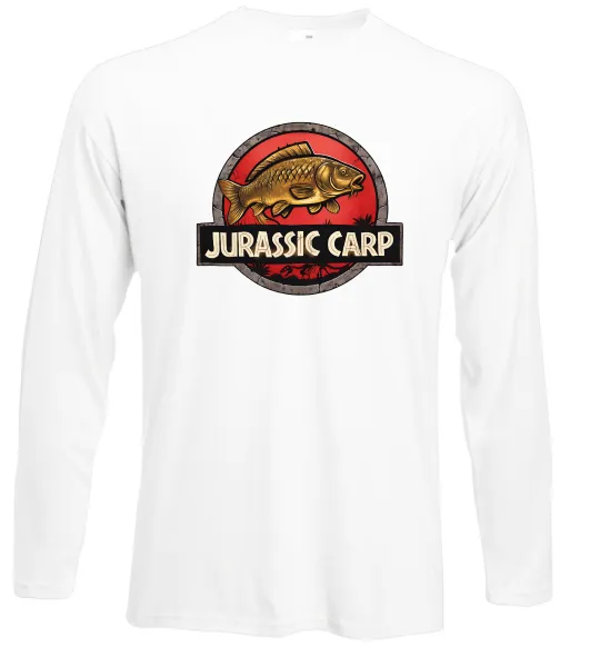 Лонгслив Jurassic carp Белый фото