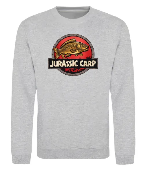 Свитшот Jurassic carp Серый меланж фото