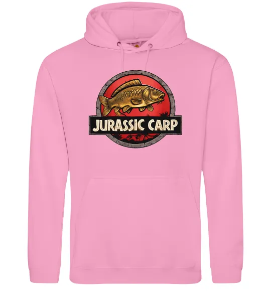 Мужская толстовка (худи) Jurassic carp Розовый фото