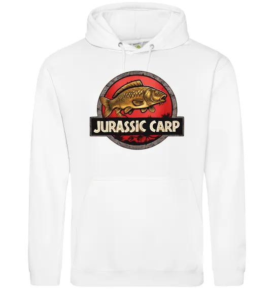 Женская толстовка (худи) Jurassic carp Белый фото