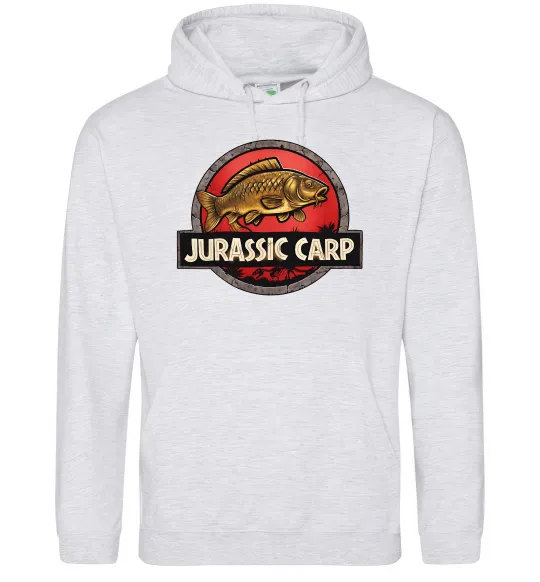Женская толстовка (худи) Jurassic carp Серый меланж фото