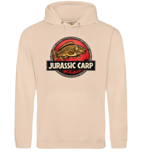 Женская толстовка (худи) Jurassic carp Песочный фото