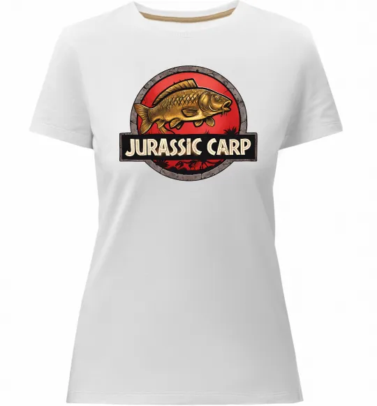 Женская премиум футболка Jurassic carp Белый фото
