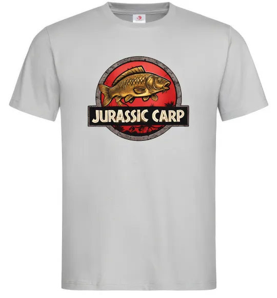 Мужская футболка Jurassic carp Серый фото