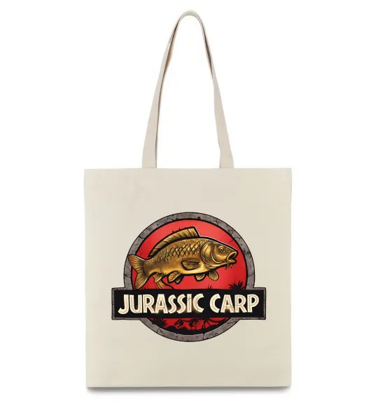 Эко-сумка Jurassic carp Бежевый фото
