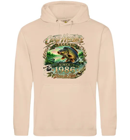 Чоловіча толстовка (худі) Carp hunter legend Пісочний фото