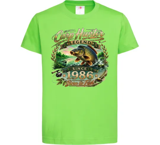 Детская футболка Carp hunter legend Лаймовый фото