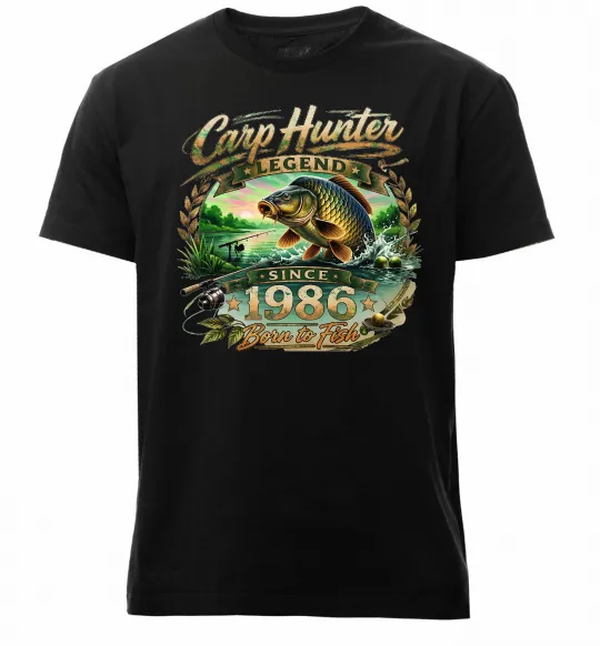 Чоловіча преміум футболка Carp hunter legend Чорний фото