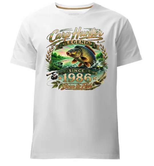 Чоловіча преміум футболка Carp hunter legend Білий фото