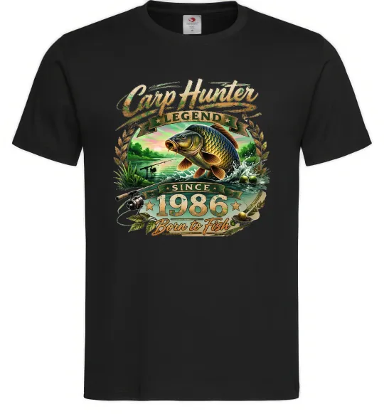 Чоловіча футболка Carp hunter legend Чорний фото