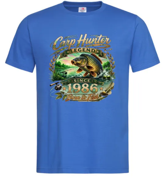 Чоловіча футболка Carp hunter legend Яскраво-синій фото