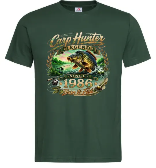 Чоловіча футболка Carp hunter legend Темно-зелений фото