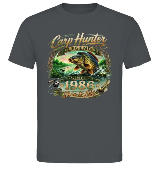 Чоловіча футболка Carp hunter legend Графіт фото
