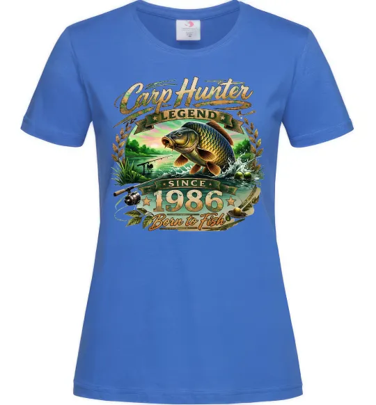 Жіноча футболка Carp hunter legend Яскраво-синій фото