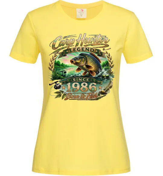 Жіноча футболка Carp hunter legend Лимонний фото