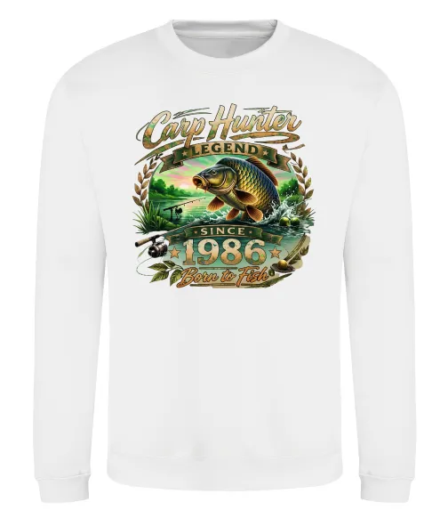 Свитшот Carp hunter legend Белый фото