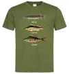 Чоловіча футболка Щука судак та окунь Оливковий фото