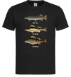 Чоловіча футболка Щука судак та окунь Чорний фото