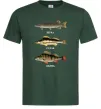 Чоловіча футболка Щука судак та окунь Темно-зелений фото