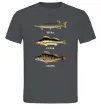 Чоловіча футболка Щука судак та окунь Графіт фото