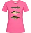 Женская футболка Щука судак та окунь Ярко-розовый фото