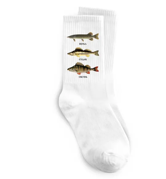 Носки Щука судак та окунь Белый фото