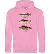 Мужская толстовка (худи) Щука судак та окунь Розовый фото