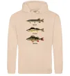 Женская толстовка (худи) Щука судак та окунь Песочный фото