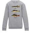 Детский Свитшот Щука судак та окунь Серый меланж фото