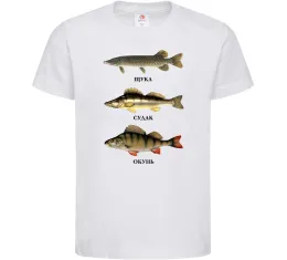 Детская футболка Щука судак та окунь Белый фото