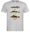 Чоловіча футболка Щука судак та окунь Сірий фото