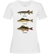 Женская футболка Щука судак та окунь Белый фото