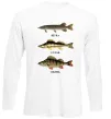 Лонгслив Щука судак та окунь Белый фото
