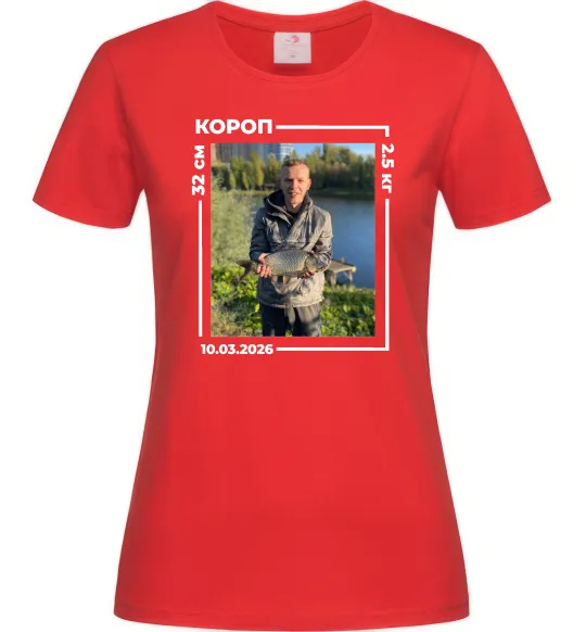 Жіноча футболка Трофейний улов з фото Червоний фото