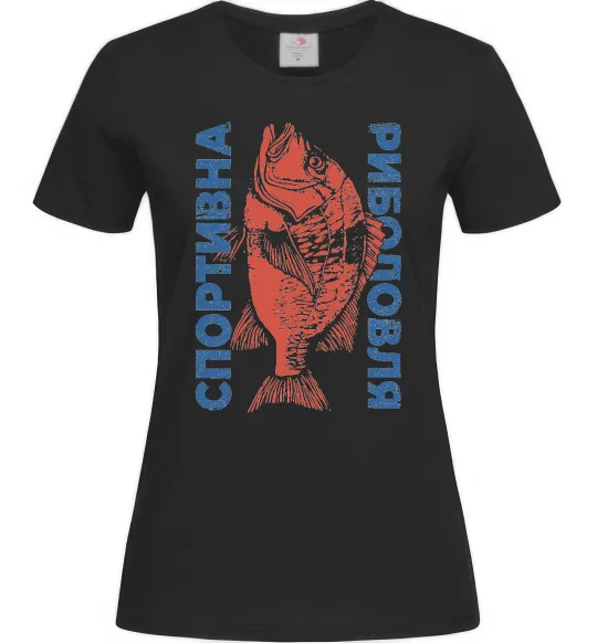 Жіноча футболка Спортивна риболовля Чорний фото