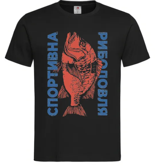 Чоловіча футболка Спортивна риболовля Чорний фото