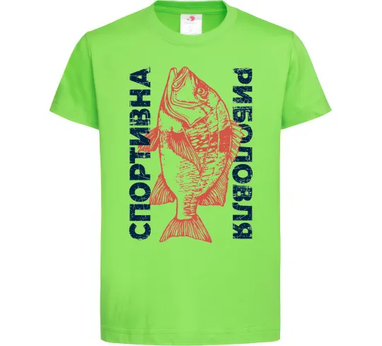 Дитяча футболка Спортивна риболовля Лаймовий фото