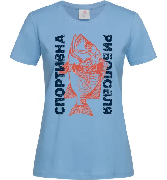 Жіноча футболка Спортивна риболовля Блакитний фото