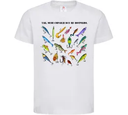 Дитяча футболка Рибальські снасті Білий фото