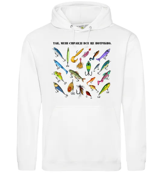 Жіноча толстовка (худі) Рибальські снасті Білий фото