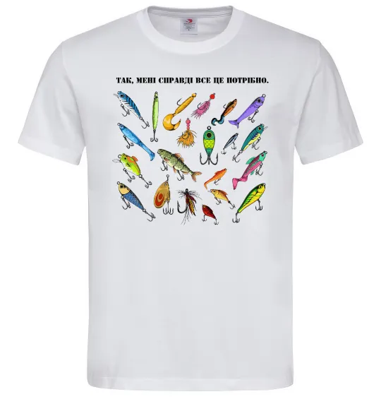 Мужская футболка Рибальські снасті Белый фото