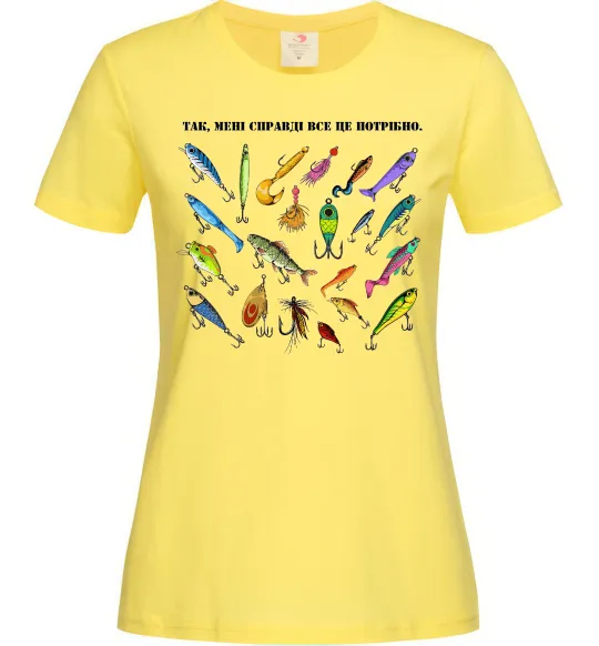 Жіноча футболка Рибальські снасті Лимонний фото