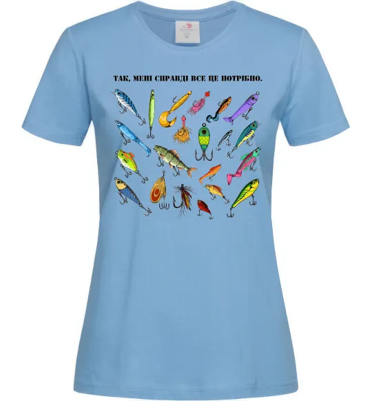 Жіноча футболка Рибальські снасті Блакитний фото