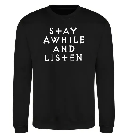 Світшот Diablo Stay awhile and listen Чорний фото