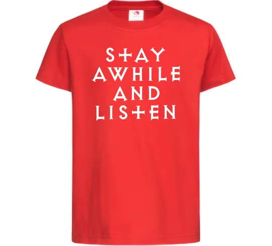 Дитяча футболка Diablo Stay awhile and listen Червоний фото
