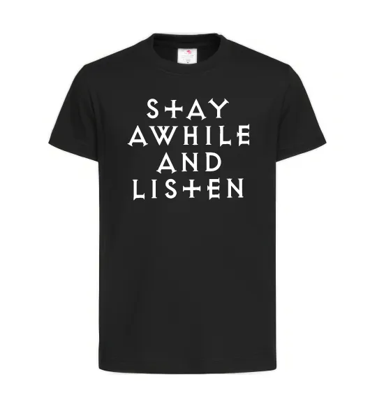 Детская футболка Diablo Stay awhile and listen Черный фото