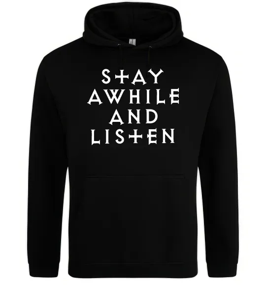 Женская толстовка (худи) Diablo Stay awhile and listen Черный фото