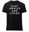 Мужская премиум футболка Diablo Stay awhile and listen Черный Мужская премиум футболка Diablo Stay awhile and listen Черный фото