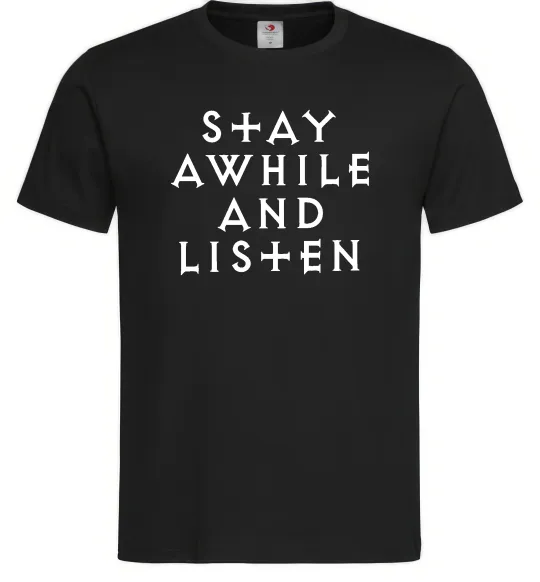 Мужская футболка Diablo Stay awhile and listen Черный фото
